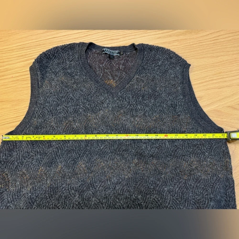 Peruvian Connection Alpaca Wool Sweater Vest V-Neck Size L Peru